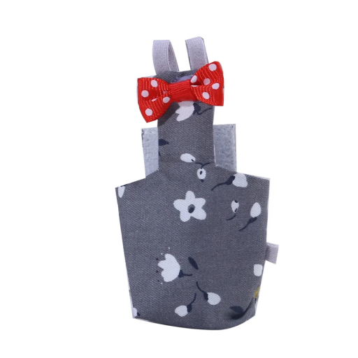 Katoenen luier voor papegaaien 13 x 6,5 cm Grijs bloemenpatroon met rode vlinder Herbruikbare comfortabele luier voor vogels