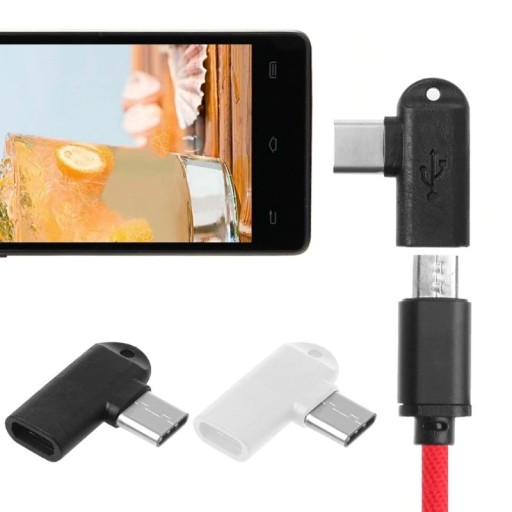 Kątowy adapter USB-C do Micro USB M / F