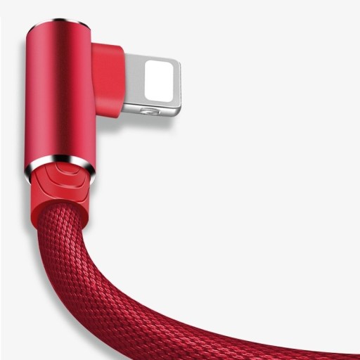 Kątowy kabel do ładowania Apple Lightning na USB