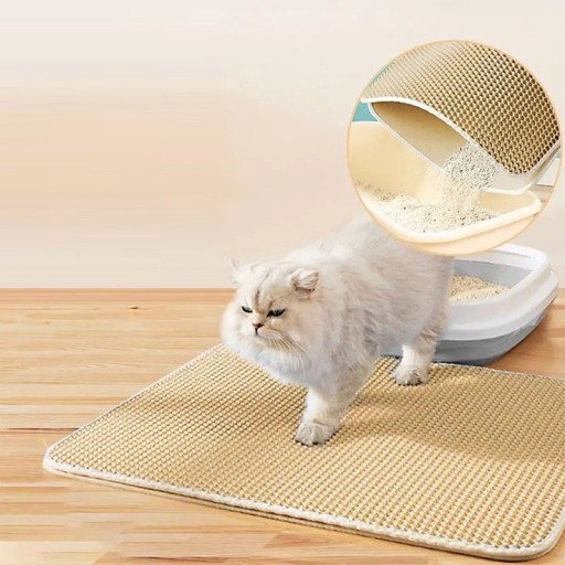 Kattebakke M 40x50 cm Dobbeltlagsmåtte til opsamling af kattegrus Skridsikker hygiejnisk måtte Vandtæt vedligeholdelse