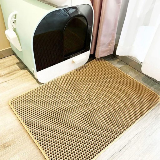 Kattebakke XL 55x75 cm Dobbeltlagsmåtte til opsamling af kattegrus Skridsikker hygiejnisk måtte Vandtæt vedligeholdelse