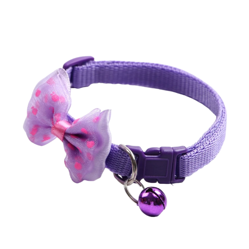 Kattenhalsband met strik en belletje Decoratieve kattenhalsband Verstelbare kattenhalsband Kattenaccessoires