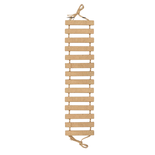 Kattenklimrek met wandladder en krabpaal 100 cm sisal touw beige voor wand kat en kitten voor thuisgebruik