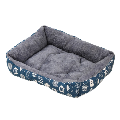 Katzen- und kleine Hundebett 50 x 40 cm Warme Couch aus Baumwolle und PP-Material Hundehütte Schlafkorb Atmungsaktives Nest für Haustiere
