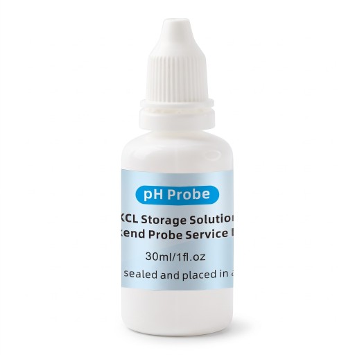KCl oldat pH mérőelektródák tárolásához, pH szonda megőrzése, 30 ml, folyékony kálium-klorid, fehér üveg, minden pH mérőhöz