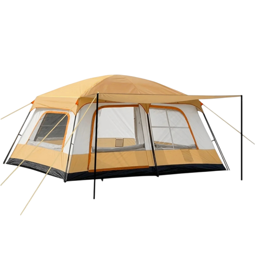 Kempingový stan pro 4-6 osob se dvěma ložnicemi 320 x 210 x 180 cm oxfordská tkanina s PU povlakem na kempování a rodinné výlety
