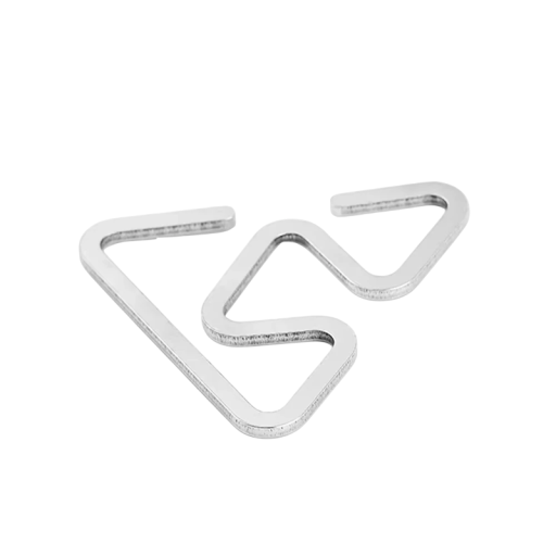 Kempovací nerezový trojúhelníkový hák 40 x 42 mm 8 g Lehký odolný háček pro stan vybavení turistika outdoor karabina příslušenství