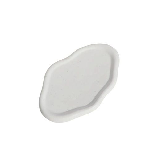Keramisk bakke 12,5×8 cm Uregelmæssig bakke til smykker og nøgler Dekorativ skål til bordet Keramisk ornament til opbevaring og fremvisning af smykker