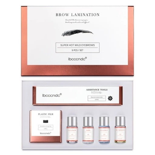 Keratin lamináló készlet a szemöldök számára Teljes brow lift készlet tisztító szer rögzítő és tápláló ápolás ecsetek fésűk fóliák