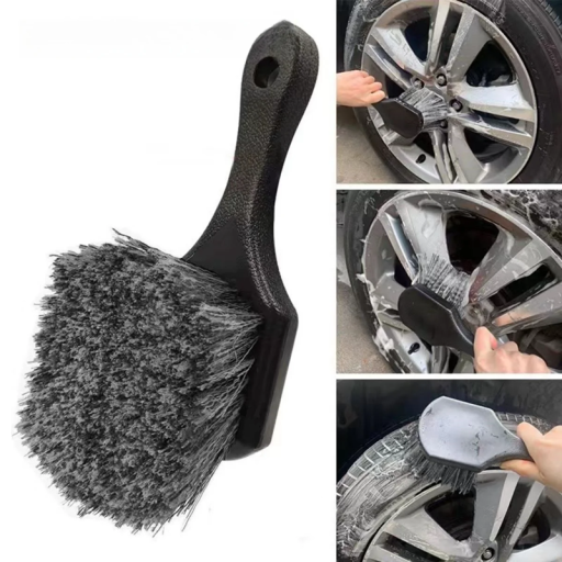Kerék- és gumiabroncs-tisztító kefe 21 x 10 x 5,5 cm Ergonomikus fogantyú Puha sörték Finom tisztítás autókerekek és -felnik számára