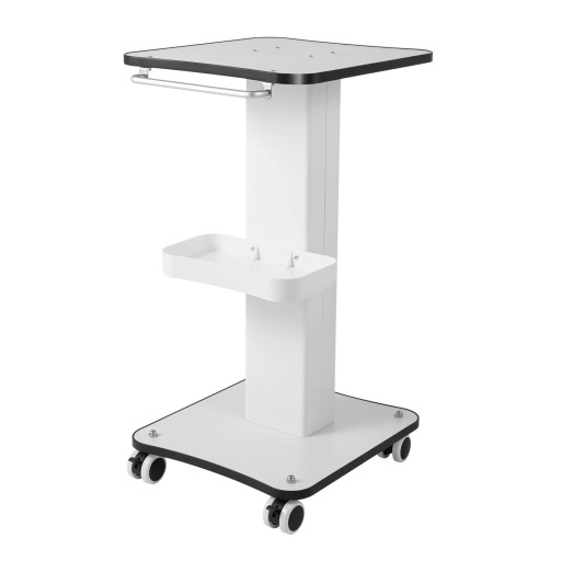 Kerekes rendszerező kocsi fogantyúval 40 kg 34 × 38 × 69 cm fa fém fehér fekete felszerelés tárolására és mozgatására