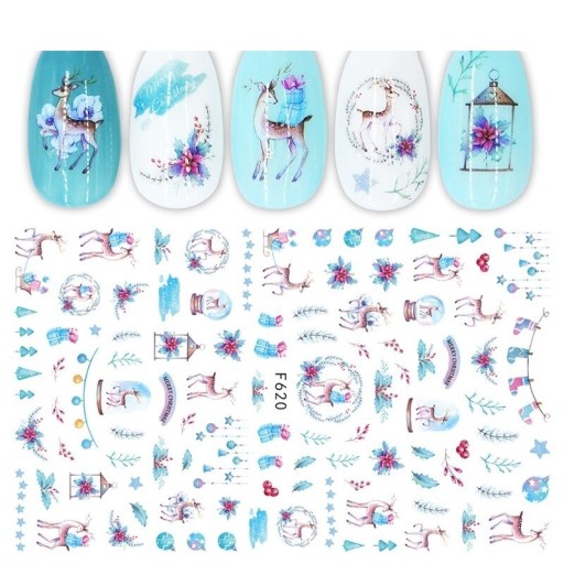 Kerst 3D nagelstickers N977