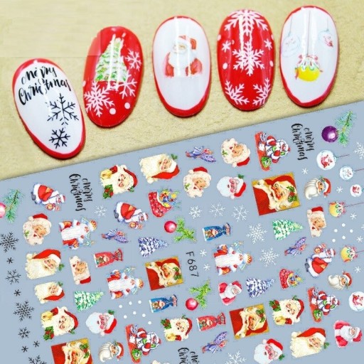 Kerst 3D nagelstickers N977