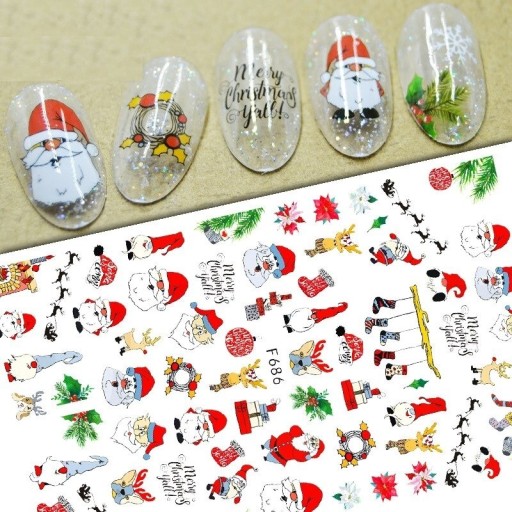 Kerst 3D nagelstickers N979