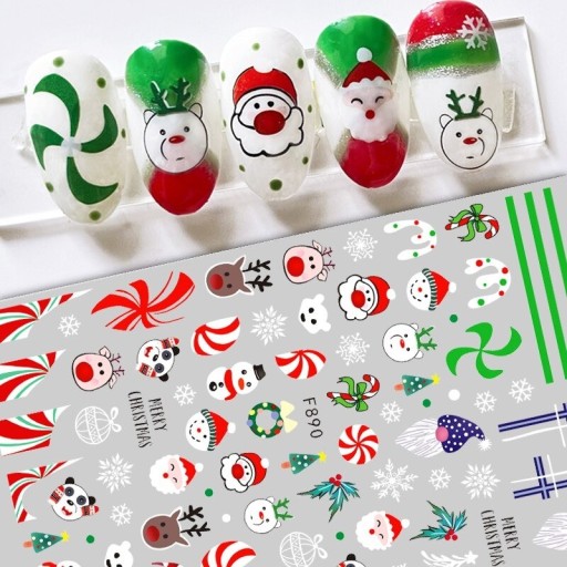 Kerst 3D nagelstickers N979
