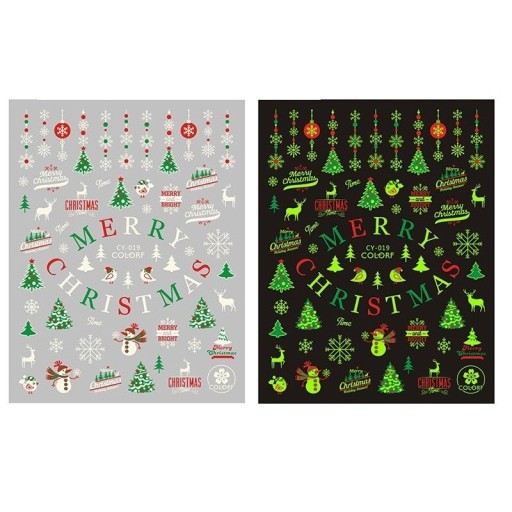 Kerst 3D nagelstickers N981