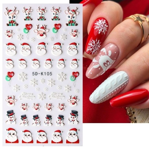 Kerst 5D nagelstickers