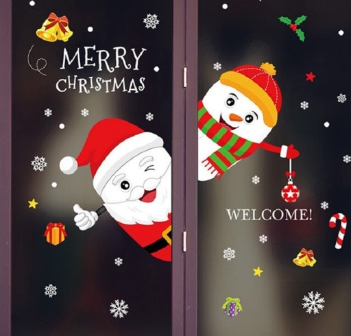 Kerst glas sticker