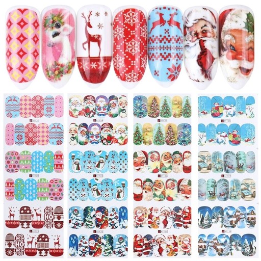 Kerst nagelstickers 12 stuks