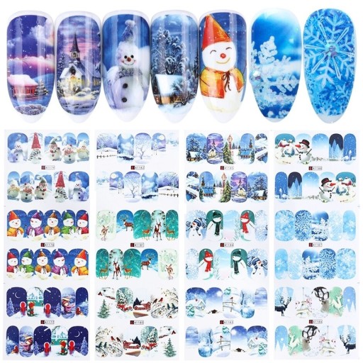 Kerst nagelstickers 12 stuks