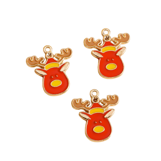 Kerst rendier armband bedel 10 stuks
