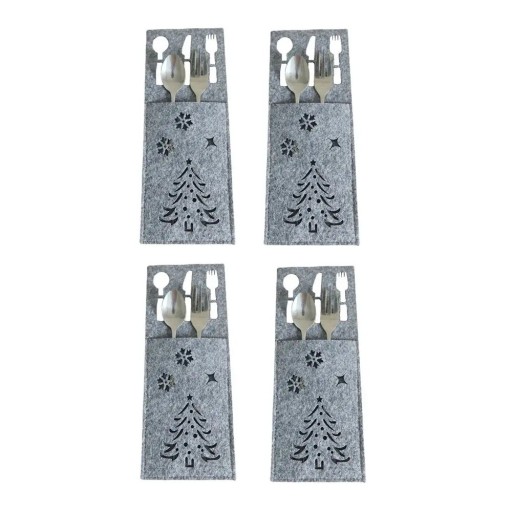 Kerstbestekkoffer met boom 4 stuks
