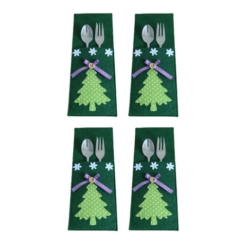 Kerstbestekkoffer met boom 4 stuks