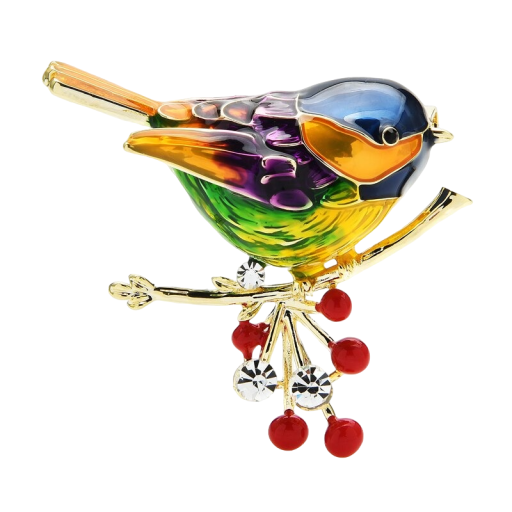 Kerstbroche met een vogel