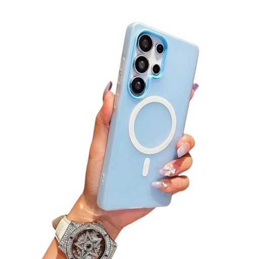Két színű tok Samsung Galaxy S24 Ultra-hoz mágneses vezeték nélküli töltéssel, kamera védelem, mobil tok S24 Ultra, mindennapi használatra