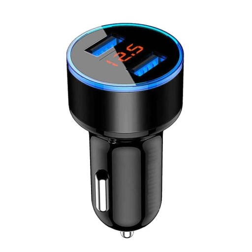 Kettős USB autós töltő LED kijelzővel