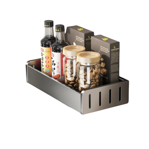 Keukenorganizer voor aan de muur Kruidenorganizer Keukenplank Multifunctionele organizer 30 x 13,7 x 5,5 cm