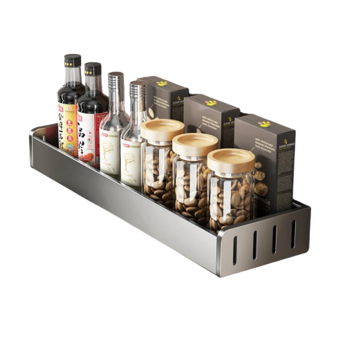 Keukenorganizer voor aan de muur Kruidenorganizer Keukenplank Multifunctionele organizer 50 x 13,7 x 5,5 cm