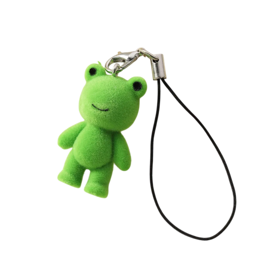 Keychain Frog Resin Fluffy Surface Cute Animal Motif Decoration for Keys Backpack Handbag