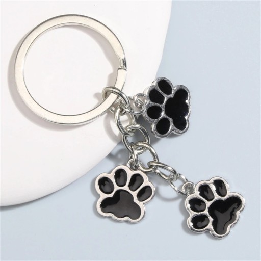 Keyring Dog Paw 7 x 4 cm Metal Alloy Metal Keyring for Handbag Backpack Gift for Dog Lovers