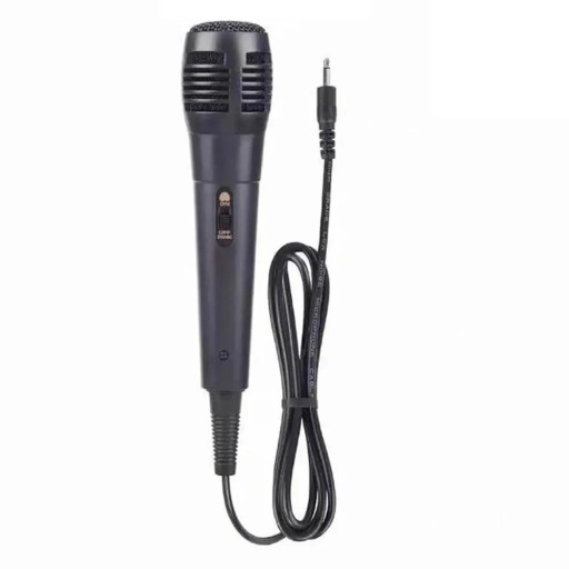 Kézi vezetékes dinamikus mikrofon 3,5 mm-es jack csatlakozóval karaoke hangfelvételhez, hangszórókhoz, laptopokhoz, számítógépekhez