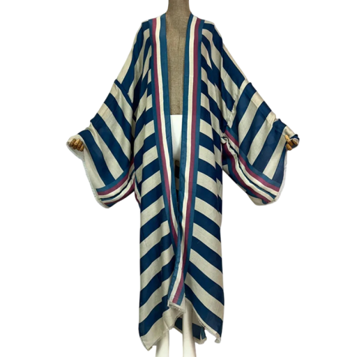 Kimono riscado feminino com mangas longas e soltas, sobreposição de praia sobre fato de banho para praia, piscina, férias e como casaco de verão