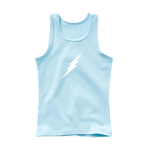 Kinder Baumwoll-Tanktop mit Blitzdruck Einfarbiges ärmelloses Shirt mit Rundhalsausschnitt Bequemer Sommertop für Jungen und Mädchen