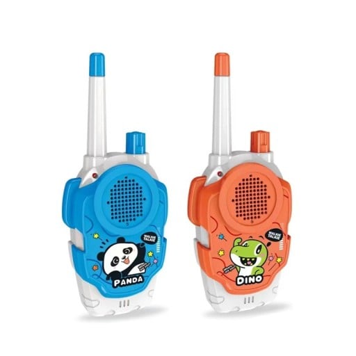 Kinder-Funkgeräte 2 Stück mit Gegensprechverbindung Reichweite 300 m 17,5 x 7,2 x 4 cm Antenne und PTT-Taste blau und orange für Ausflüge und Spiele im Freien