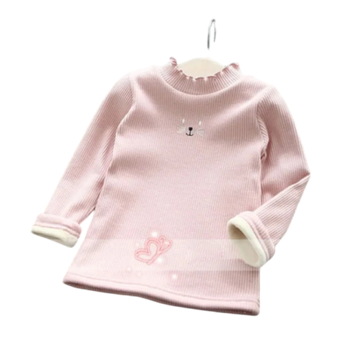 Kinder gestrickter Pullover mit umschlagenem Rollkragen und gesticktem Motiv Einfarbiger warmer Pullover aus Baumwolle, Acryl und Polyester Stilvolles Oberteil für Jungen und Mädchen