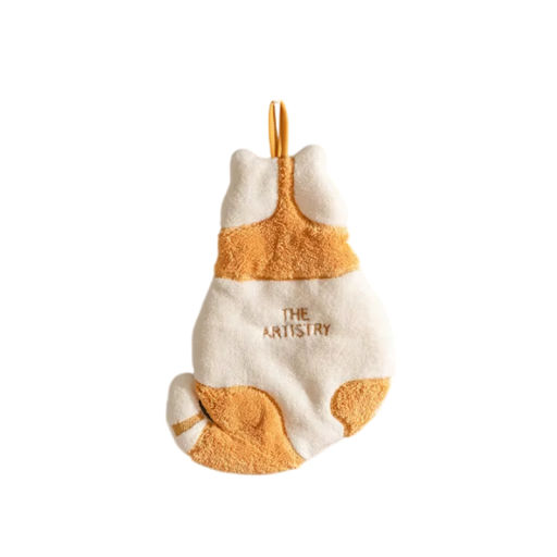 Kinder katten wanddoek zacht absorberend 30 x 21 cm textiel wit oranje voor keuken en badkamer om handen af te drogen
