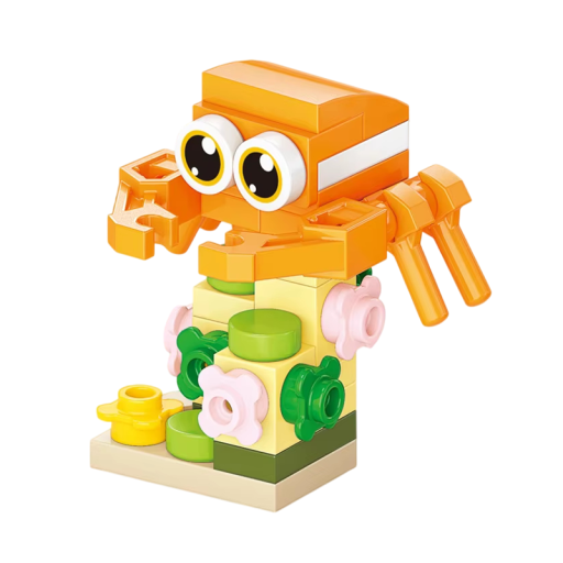 Kinder Mini-Bausatz Krabbe 4,9 x 4,7 x 4,5 cm Set 34 Teile Mikro-Bausteine Buntes 3D-Modell eines Tieres Bauklötze Kreatives Spielzeug ab 6 Jahren