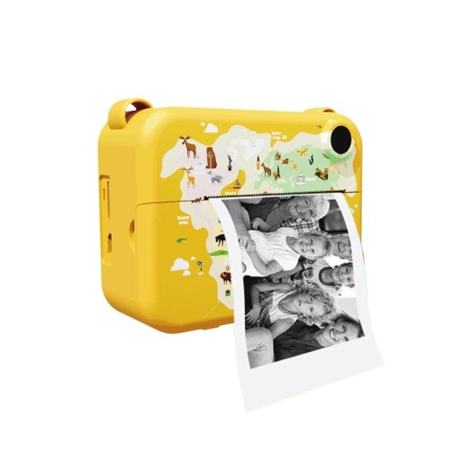 Kinder polaroid met onmiddellijke afdruk van zwart-wit foto's en video in 1080p met een lithiumbatterij van 1500 mAh 7,4 x 8,9 cm voor draadloos gebruik