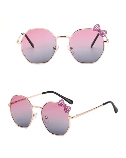 Kinder Sonnenbrillen aus Metall mit Schleife Zweifarbige Gläser Stylische Brillen für Kinder Metallrahmen Elegante Kinderbrillen für den Sommer Ausflüge und Spielplätze