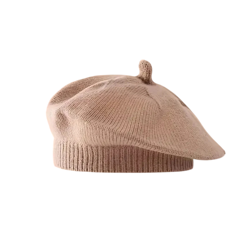 Kinder Strick Winter Baret 1–3 Jahre Einfarbiger Polyester Warmer Baret für Kinder Weiche Wintermütze im französischen Stil