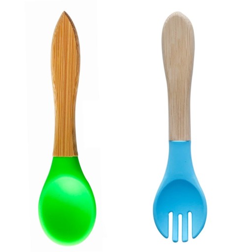 Kinderbestek van bamboe, 2 stuks