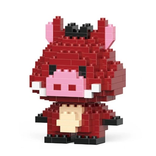 Kinderbouwpakket Pumbaa varken 4,6 x 3,6 x 6,8 cm Model gemaakt van kubussen 159 stukjes Dierenfiguur DIY bouwpakket Creatief speelgoed voor kinderen