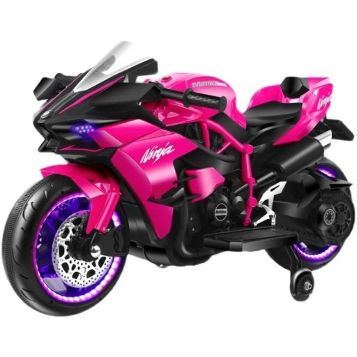 Kinderelektrische motorfiets met handgas op het stuur, batterij van 7 Ah en verlichte wielen 110 x 43 x 62 cm voor kinderen van 3 tot 9 jaar voor in de tuin