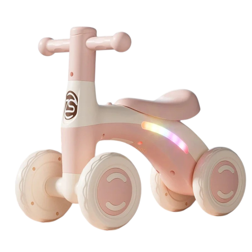 Kinderen loopfiets met plastic frame 4 wielen voor peuters en kleine kinderen veilige lichte afzet en ontwikkeling van balans