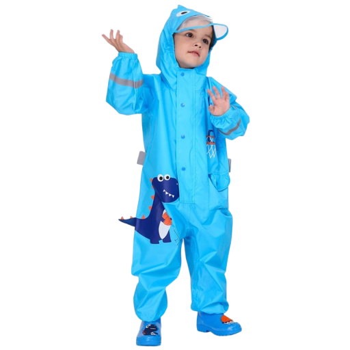 Kinderen regenponcho overall met capuchon polyester lichte bescherming tegen regen drukknopen voor buitengebruik spelletjes buiten