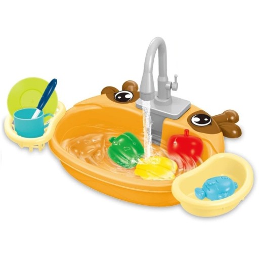 Kinderküchenset 40 x 25 x 21 cm, Simulierte Küche mit Geschirrspüler und Spüle, Elektrisches Wasser, Spielhaus, Rollenspiel, Geschenk für Jungen und Mädchen